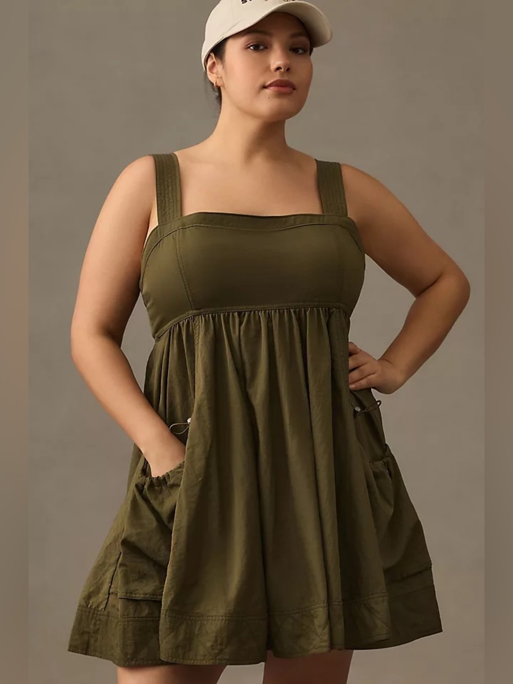 Pilcro by Anthropologie Square Neck, Utility Babydoll Dress
